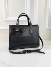 GUCCI GG RIBBON TOP HANDLE BAG (BLACK)