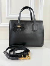 GUCCI GG RIBBON TOP HANDLE BAG (BLACK)