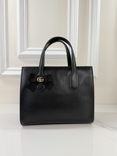 GUCCI GG RIBBON TOP HANDLE BAG (BLACK)