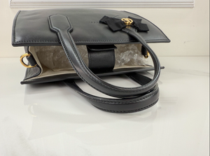 GUCCI GG RIBBON TOP HANDLE BAG (BLACK)