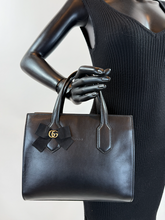 GUCCI GG RIBBON TOP HANDLE BAG (BLACK)
