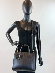 GUCCI GG RIBBON TOP HANDLE BAG (BLACK)