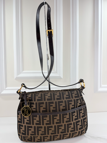 FENDI ZUCCA VITELLO CHEF CROSSBODY BAG