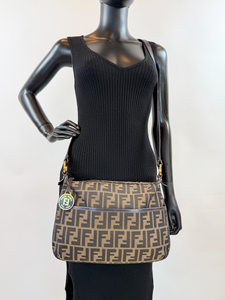 FENDI ZUCCA VITELLO CHEF CROSSBODY BAG