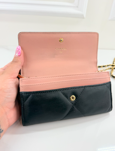 CHANEL QUILTEDD CHANEL 19 FLAP WALLET / WOC