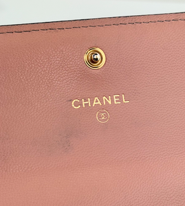 CHANEL QUILTEDD CHANEL 19 FLAP WALLET / WOC