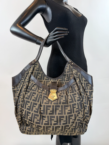 FENDI ZUCCA LARGE CHEF HOBO TOTE