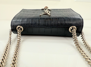 YSL CROCODILE CLASSIC KATE TASSEL CROSSBODY