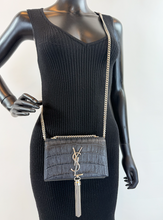 YSL CROCODILE CLASSIC KATE TASSEL CROSSBODY