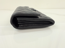 CHANEL QUILTED GUSSET LAMBSKIN FLAP WALLET / WOC (ALL BLACK)