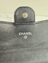 CHANEL QUILTED GUSSET LAMBSKIN FLAP WALLET / WOC (ALL BLACK)
