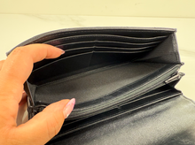 CHANEL QUILTED GUSSET LAMBSKIN FLAP WALLET / WOC (ALL BLACK)