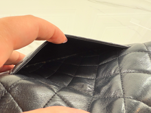 CHANEL QUILTED GUSSET LAMBSKIN FLAP WALLET / WOC (ALL BLACK)