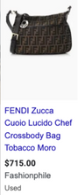 FENDI ZUCCA VITELLO CHEF CROSSBODY BAG