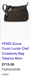 FENDI ZUCCA VITELLO CHEF CROSSBODY BAG