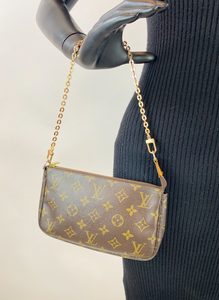 LOUIS VUITTON POCHETTE ACCESSORIES LEATHER CROSSBODY / CHAIN SL1002