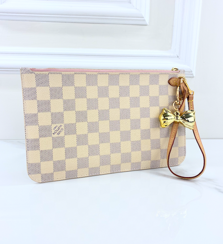 LOUIS VUITTON NEVERFULL POCHETTE CLUTCH MM AZUR (PINK)