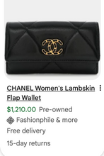 CHANEL QUILTEDD CHANEL 19 FLAP WALLET / WOC