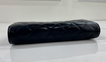 CHANEL QUILTED GUSSET LAMBSKIN FLAP WALLET / WOC (BLACK & GOLD)