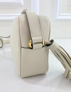 GUCCI DIAGONAL STITCHED BLONDIE IN MYSTIC WHITE (LIKE NEW)