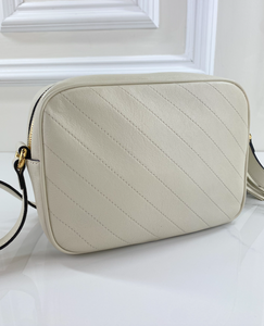 GUCCI DIAGONAL STITCHED BLONDIE IN MYSTIC WHITE (LIKE NEW)