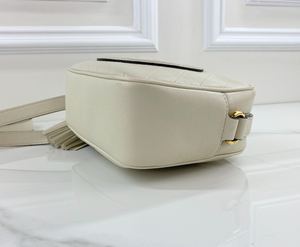 GUCCI DIAGONAL STITCHED BLONDIE IN MYSTIC WHITE (LIKE NEW)