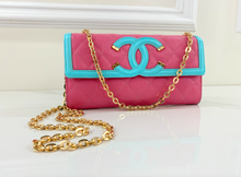 CHANEL CAVIAR QUILTED LARGE FILIGREE GUSSET WALLET / WOC MULTICOLOR