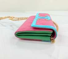 CHANEL CAVIAR QUILTED LARGE FILIGREE GUSSET WALLET / WOC MULTICOLOR