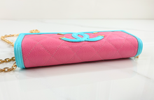 CHANEL CAVIAR QUILTED LARGE FILIGREE GUSSET WALLET / WOC MULTICOLOR