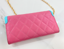 CHANEL CAVIAR QUILTED LARGE FILIGREE GUSSET WALLET / WOC MULTICOLOR