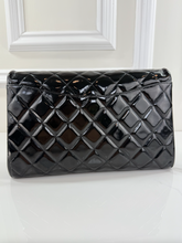 CHANEL PATENT QUILTED CLUTCH WITH CHAIN FLAP