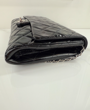 CHANEL PATENT QUILTED CLUTCH WITH CHAIN FLAP