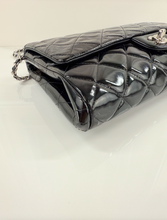 CHANEL PATENT QUILTED CLUTCH WITH CHAIN FLAP