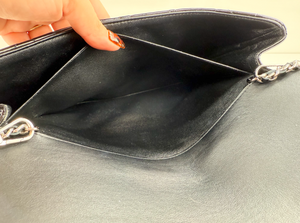 CHANEL PATENT QUILTED CLUTCH WITH CHAIN FLAP
