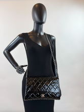 CHANEL PATENT QUILTED CLUTCH WITH CHAIN FLAP