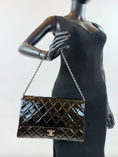 CHANEL PATENT QUILTED CLUTCH WITH CHAIN FLAP