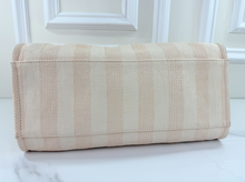 CHANEL STRIPED FIBER LARGE DEAUVILLE TOTE PINK