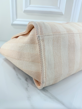 CHANEL STRIPED FIBER LARGE DEAUVILLE TOTE PINK