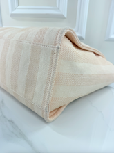 CHANEL STRIPED FIBER LARGE DEAUVILLE TOTE PINK
