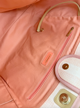 CHANEL STRIPED FIBER LARGE DEAUVILLE TOTE PINK