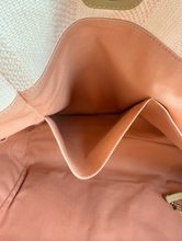 CHANEL STRIPED FIBER LARGE DEAUVILLE TOTE PINK