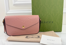 GUCCI GG POCHETTE DEBOSSED CROSSBODY DUSTY ROSE (BRAND NEW)