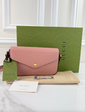GUCCI GG POCHETTE DEBOSSED CROSSBODY DUSTY ROSE (BRAND NEW)