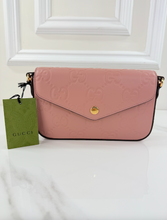 GUCCI GG POCHETTE DEBOSSED CROSSBODY DUSTY ROSE (BRAND NEW)