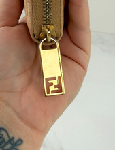 FENDI ZUCCHINO ZIP AROUND WALLET IN BEIGE
