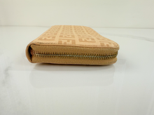 FENDI ZUCCHINO ZIP AROUND WALLET IN BEIGE