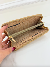 FENDI ZUCCHINO ZIP AROUND WALLET IN BEIGE