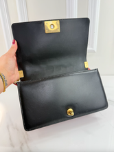 CHANEL QUILTED MEDIUM BOY FLAP LAMBSKIN (BICOLOR BLACK & RED)