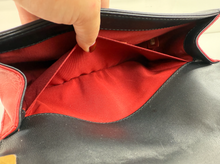 CHANEL QUILTED MEDIUM BOY FLAP LAMBSKIN (BICOLOR BLACK & RED)