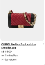 CHANEL QUILTED MEDIUM BOY FLAP LAMBSKIN (BICOLOR BLACK & RED)